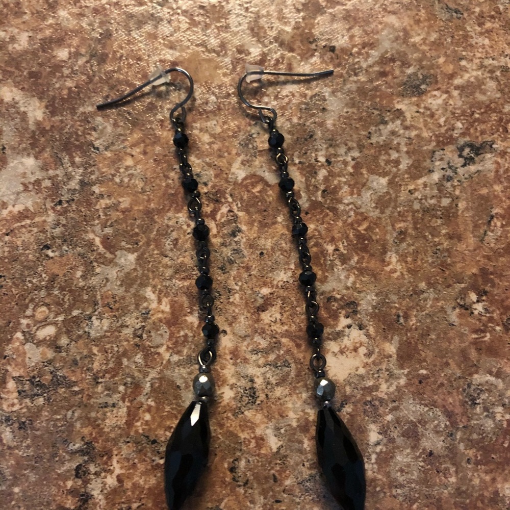 Black beaded earrings